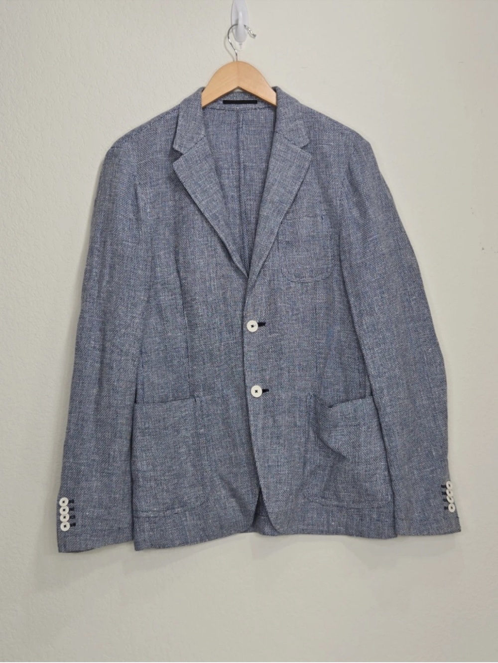Z Zegna Shirt Jacket Blazer Linen Cotton Blend Sport Coat Size 48R EU/ 38R US
